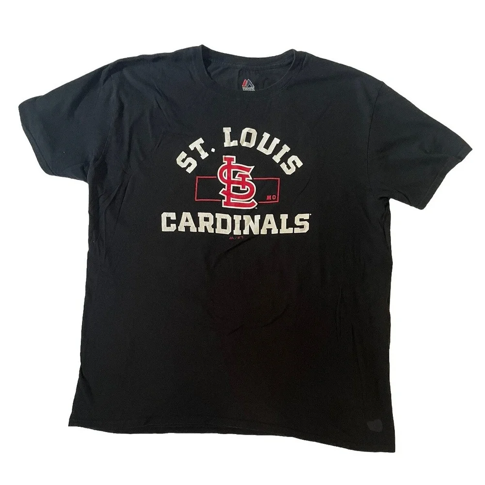 Majestic St Louis Cardinals Short Sleeve T-Shirt Size‎ XLarge Black MLB